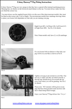 one way pegs fitting instructions