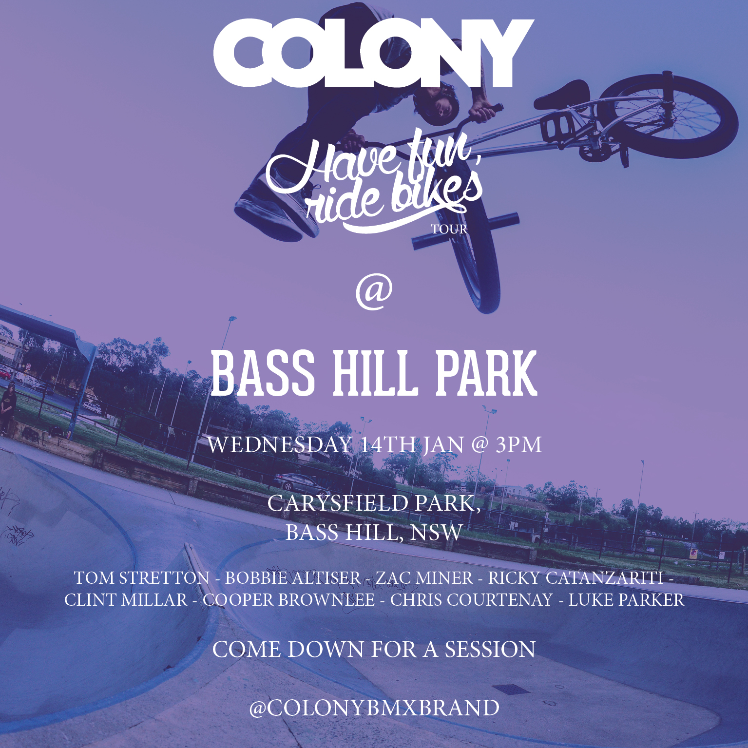 COLONY jan 2015 tour flyer bass hill