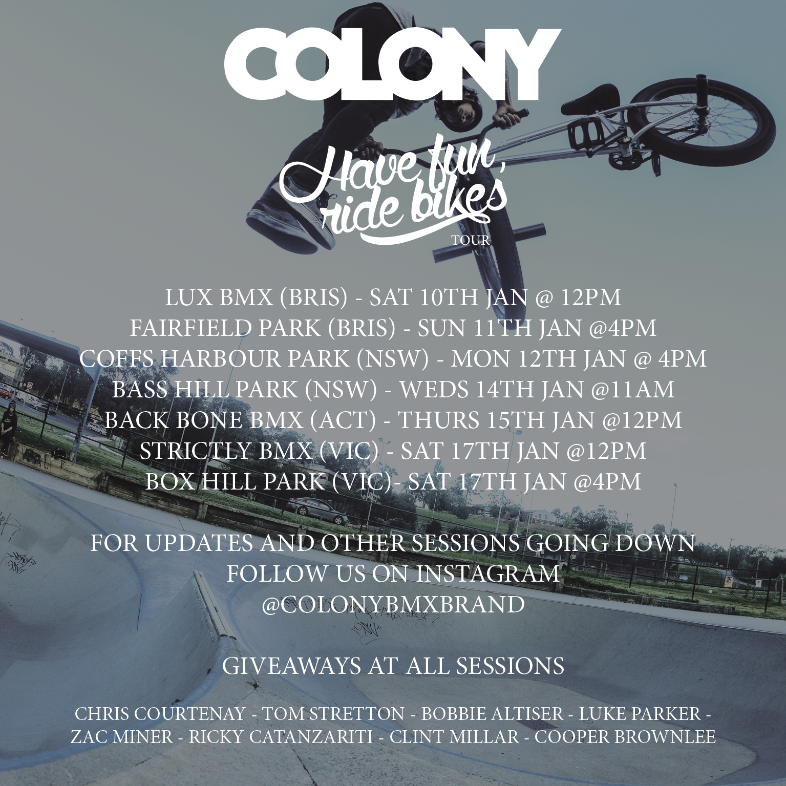 COLONY jan 2015 tour flyer